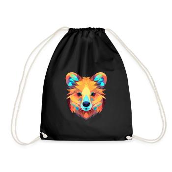 Quokka Colorful Watercolor Cartoon Kawaii Animal - Drawstring Bag - black - Front
