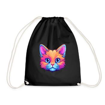 Chaton coloré aquarelle dessin animé kawaii animal - Sac de sport léger - noir - Devant