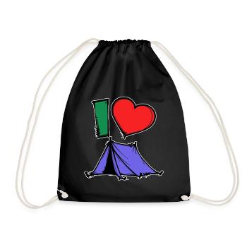 Déclaration de camping Randonneur Coeur Wanderlust Tentes - Sac de sport léger - noir - Devant