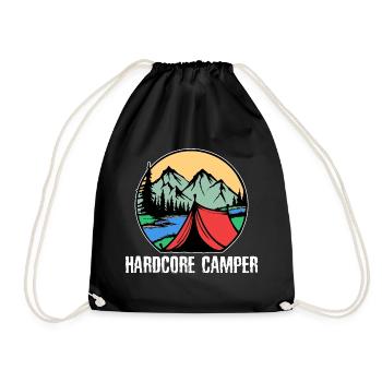 Montagnes, Campeurs, Camping, Camping, Déclaration, Nature, Vacances - Sac de sport léger - noir - Devant