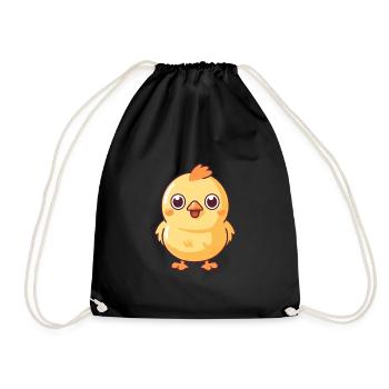 Poule mignon dessin animé kawaii aquarelle animal animal de compagnie - Sac de sport léger - noir - Devant