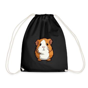 Cochon d’Inde mignon dessin animé kawaii aquarelle Animal P - Sac de sport léger - noir - Devant