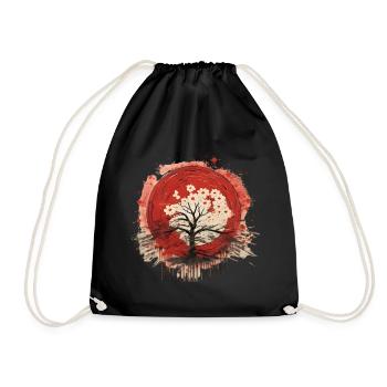 japanische Kirschblüte - Turnbeutel - Schwarz - Vorne
