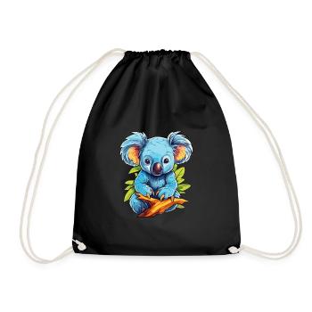 Koala Buntes Aquarell Cartoon Kawaii Tier - Turnbeutel - Schwarz - Vorne