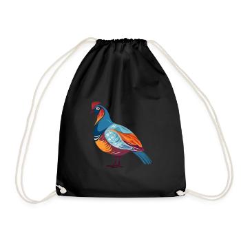 Perdrix Aquarelle Colorée Dessin Animé Kawaii Anima - Sac de sport léger - noir - Devant