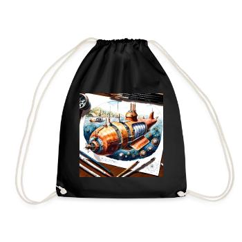 Submarine #6 - Drawstring Bag - black - Front