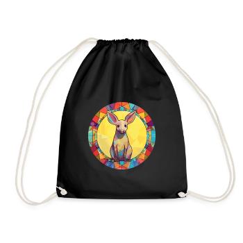 Aardvark vitrail coloré dessin animé Kawaii Ani - Sac de sport léger - noir - Devant