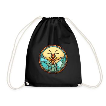 Fourmi vitrail coloré dessin animé Kawaii Animal - Sac de sport léger - noir - Devant