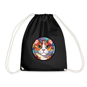 British Shorthair chat vitrail coloré Carto - Sac de sport léger - noir - Devant