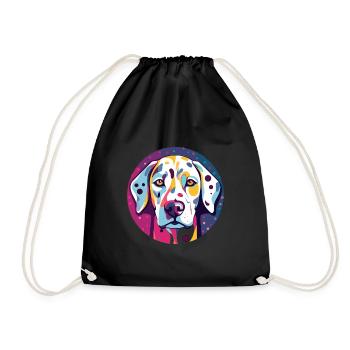 Dalmatinischer Hund Bunte Karikatur Kawai - Turnbeutel - Schwarz - Vorne