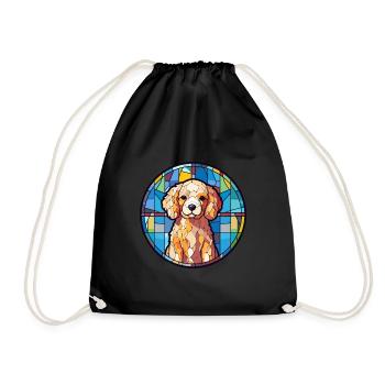Hund Bunte Karikatur Kawaii Tier - Turnbeutel - Schwarz - Vorne