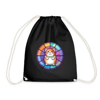 Hamster Bunte Karikatur Kawaii Anim - Turnbeutel - Schwarz - Vorne