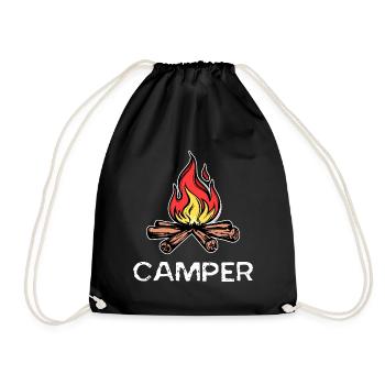 Campfire Saying Camper Camping Campsite - Drawstring Bag - black - Front