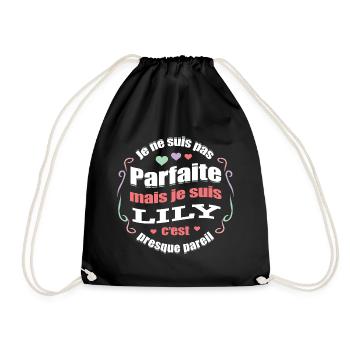 LILY PARFAITE - PRENOM LILY - Sac de sport léger - noir - Devant