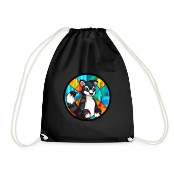 Stinktierglas bunte Karikatur Kawaii Tier - Turnbeutel - Schwarz - Vorne