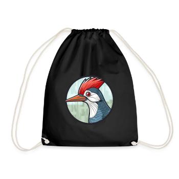 Pic vitrail coloré Cartoon Kawaii A - Sac de sport léger - noir - Devant