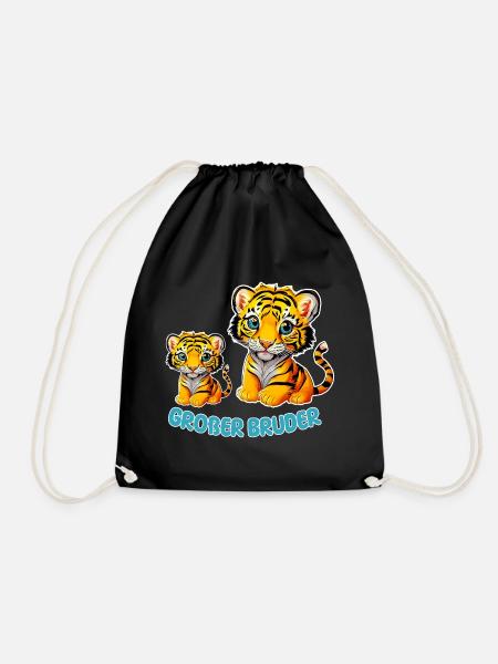 Großer Bruder Tiger - Turnbeutel - Schwarz
