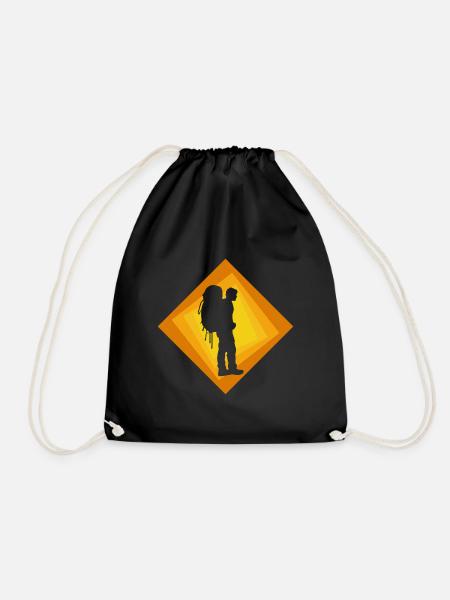 Backpacker Rucksack Wanderung - Turnbeutel - Schwarz