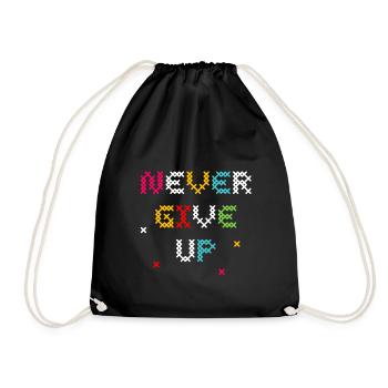 Conception de t-shirt à motif vif au point de croix - Sac de sport léger - noir - Devant