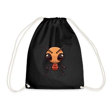 Fourmi mignon heureux kawaii dessin animé Clipart Animal - Sac de sport léger - noir - Devant