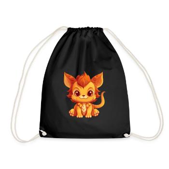 Chimère Mignon Heureux Kawaii Cartoon Clipart Animal - Sac de sport léger - noir - Devant