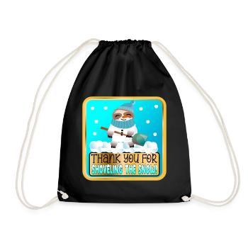 SHOVELING THE SNOW - THANK YOU SLOTH - Drawstring Bag - black - Front