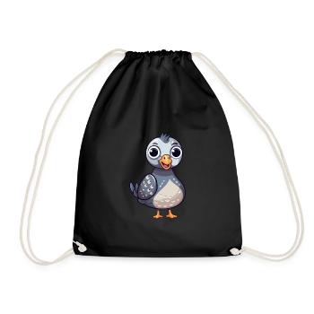 Pintade Mignon Heureux Kawaii Dessin Animé Clipart Anim - Sac de sport léger - noir - Devant