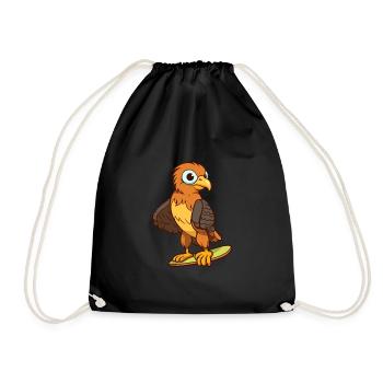 Drôle Hawk Kawaii Cartoon Pet Jouant Skateboard - Sac de sport léger - noir - Devant