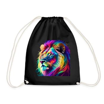 Lion Portrait - Drawstring Bag - black - Front