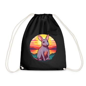Aardvark Aquarelle Colorée Dessin Animé Kawaii Animal - Sac de sport léger - noir - Devant