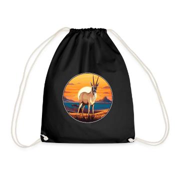 Oryx Aquarelle Colorée Dessin Animé Kawaii Animal - Sac de sport léger - noir - Devant