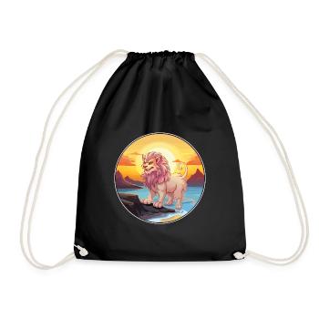 Chimère Aquarelle Colorée Dessin Animé Kawaii Animal - Sac de sport léger - noir - Devant