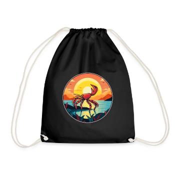 Scorpion Colorful Watercolor Cartoon Kawaii Animal - Drawstring Bag - black - Front