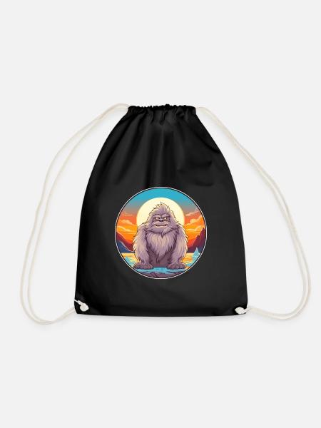 Yeti Buntes Aquarell Cartoon Kawaii Tier - Turnbeutel - Schwarz