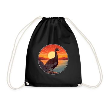 Turkey Pet Colorful Watercolor Cartoon Kawaii Pet - Drawstring Bag - black - Front