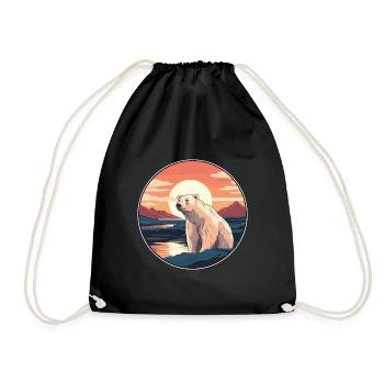 Ours polaire aquarelle colorée dessin animé kawaii animal de compagnie - Sac de sport léger - noir - Devant