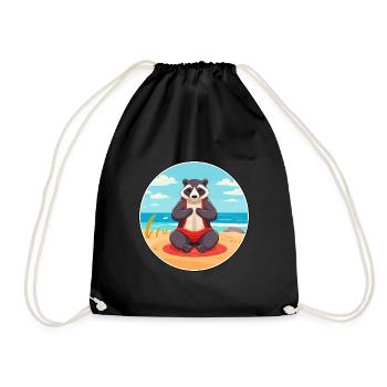 Blaireau Cartoon Yoga Plage Illustration D’été - Sac de sport léger - noir - Devant