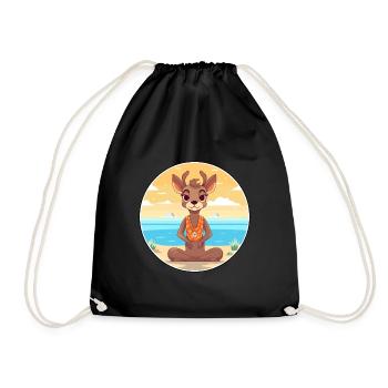 Antilope Cartoon Yoga Plage Illustration D’été - Sac de sport léger - noir - Devant