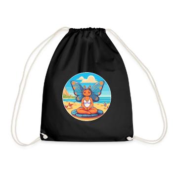 Papillon Cartoon Yoga Plage Illustration D’été - Sac de sport léger - noir - Devant