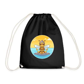 Abeille Cartoon Yoga Plage Illustration D’été - Sac de sport léger - noir - Devant