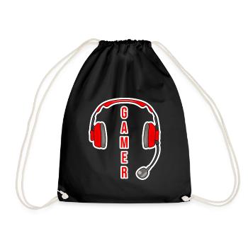 Gamer Gaming Headset Gaming Gamer Headphones games - Drawstring Bag - black - Front