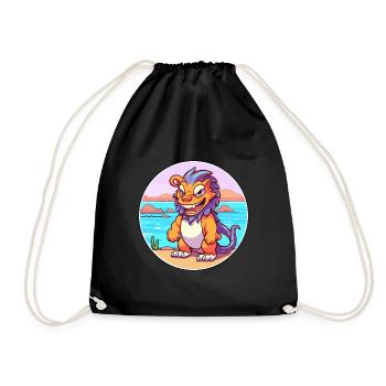 Chimère aquarelle dessin animé Kawaii Clipart Animal - Sac de sport léger - noir - Devant