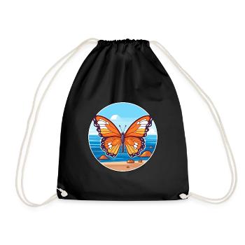 Schmetterling Aquarell Cartoon Kawaii Clipart Tier - Turnbeutel - Schwarz - Vorne