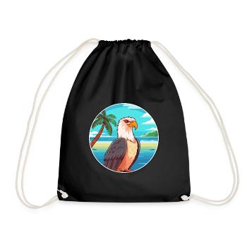 Adler Aquarell Cartoon Kawaii Clipart Tier - Turnbeutel - Schwarz - Vorne