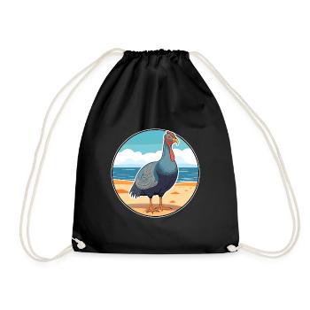 Pintade aquarelle dessin animé Kawaii Clipart animal de compagnie - Sac de sport léger - noir - Devant