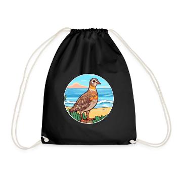 Perdrix aquarelle dessin animé Kawaii Clipart Animal - Sac de sport léger - noir - Devant