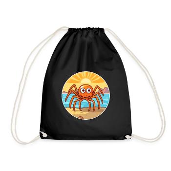 Spinne Aquarell Cartoon Kawaii Clipart Tier - Turnbeutel - Schwarz - Vorne
