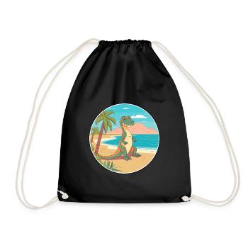 Lézard Aquarelle Dessin Animé Kawaii Clipart Animal - Sac de sport léger - noir - Devant