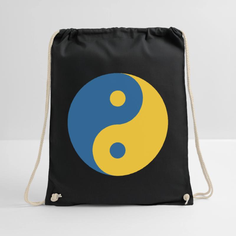 Symbole Yin et Yang dans le codeur Python bleu et jaune Sac de sport léger