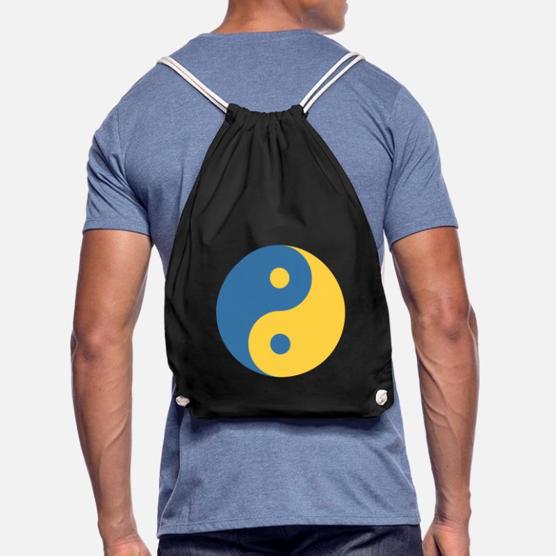 Yin und Yang Symbol in Blau & Gelb Python Coder Turnbeutel